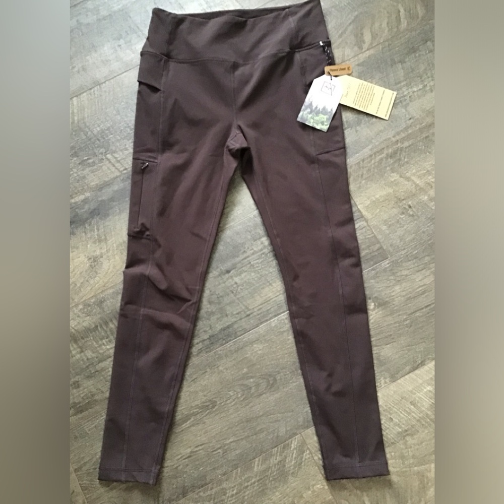 Avalanche Fleece-Lined Leggings in Dark Brown.NWT